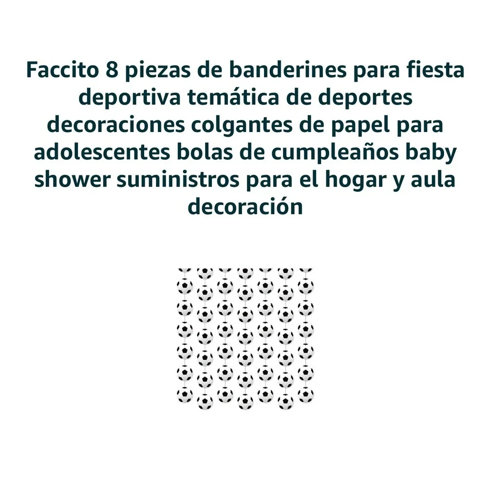 Faccito 8 Piece Soccer Ball Banner Sports Theme Party Hanging Paper Decoration